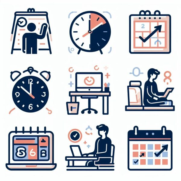 Flexibiliteit op de werkvloer iconen