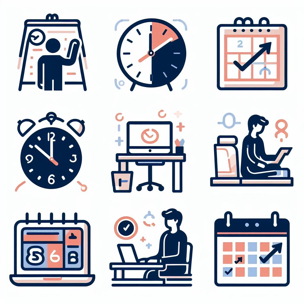 Flexibiliteit op de werkvloer iconen